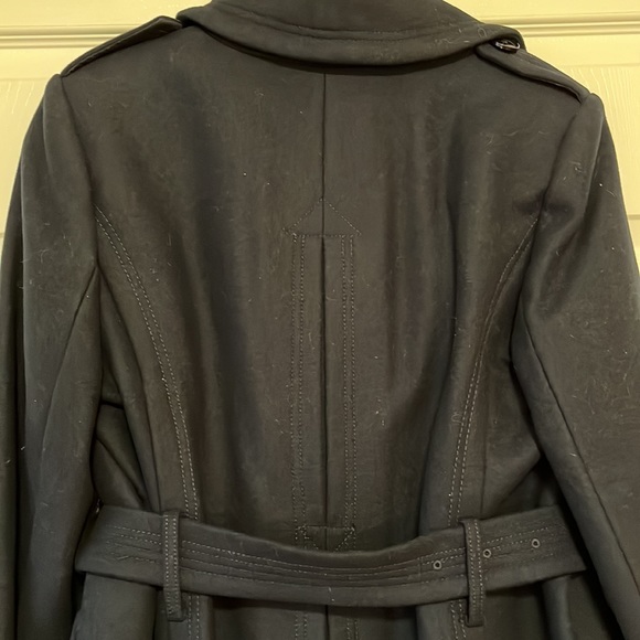 Banana Republic Navy Blue Double Breasted Wool Winter Coat Size M - Picture 10 of 12